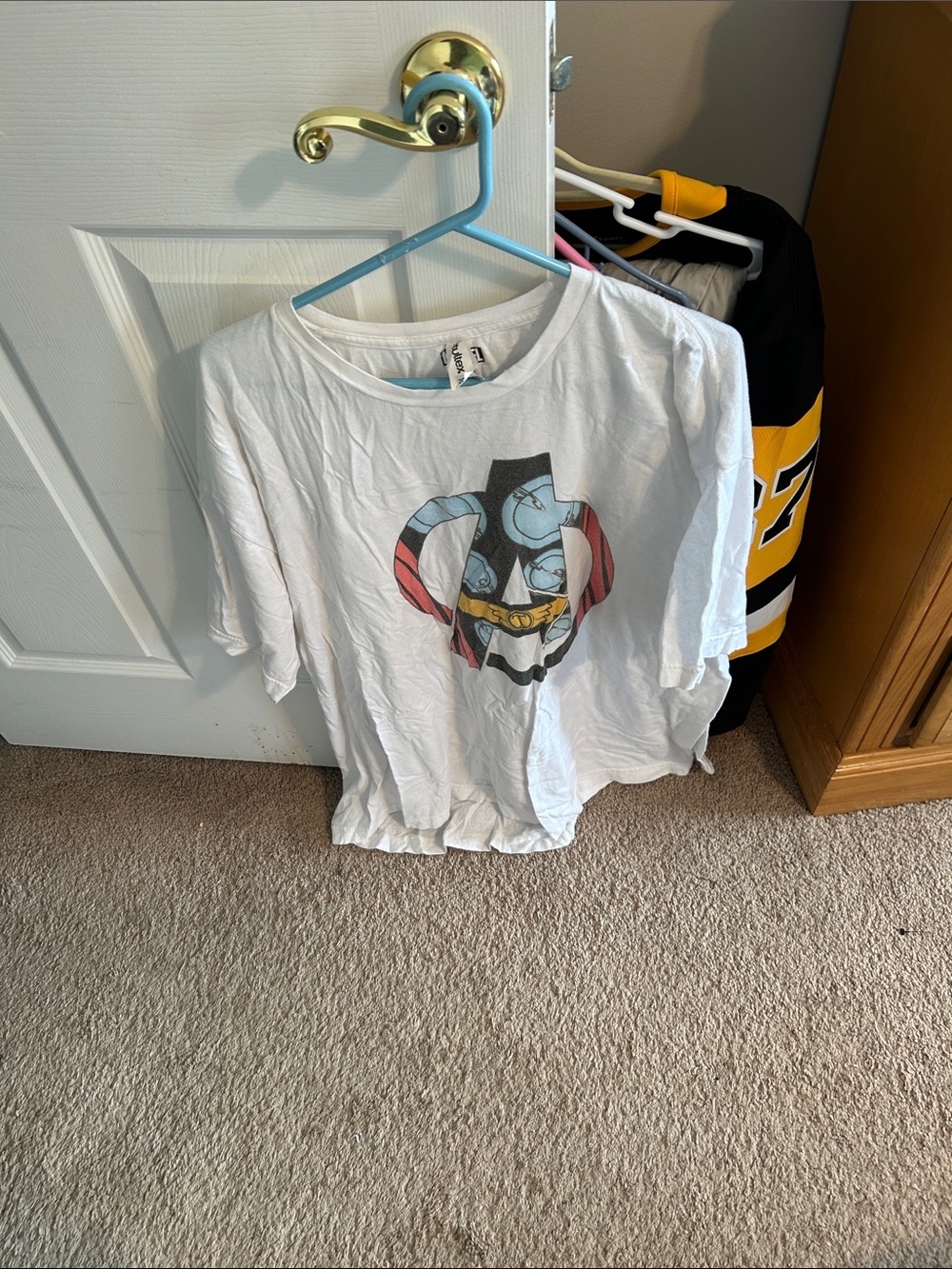 Marvel White Short Sleeve Tee with Multi-Tone Helmet Graphic